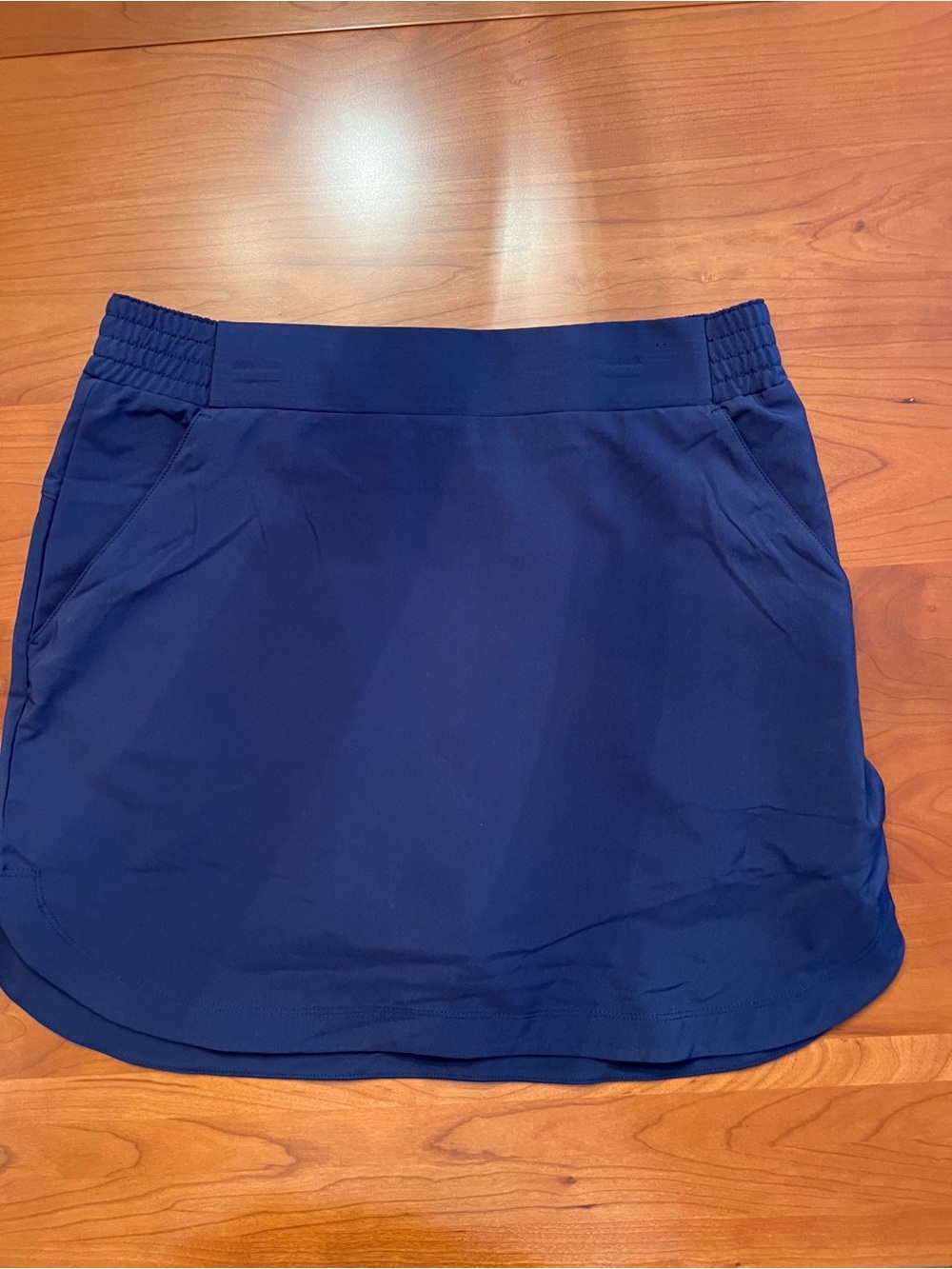 Navy Sport Skort with Elastic Waist and Attached Shorts